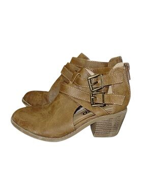 UNR8TED Girl's Brown Ankle Boots With Heel Size 1
